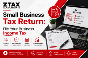 Small business tax return accounting service advertisement