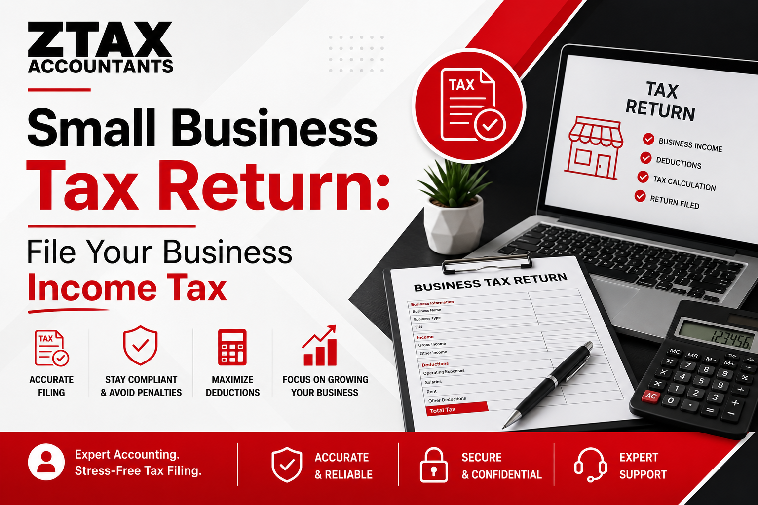 Small business tax return accounting service advertisement